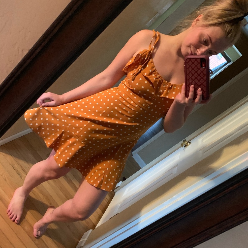Polka Dot Mustard Dress